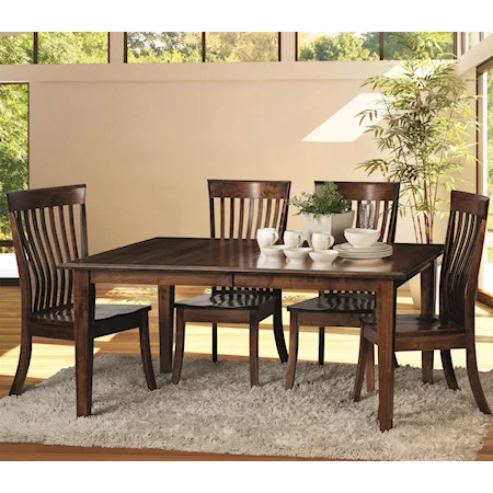 5 Piece Dining Set with Kennebec Slat Side Chairs